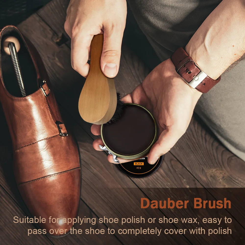Ideal Gift 9pcs Shoe Cleaning Kit Travel Shoe Shine Kit Shoe Horn Brush Shine Cloth PU Leather Carry Bag For Men