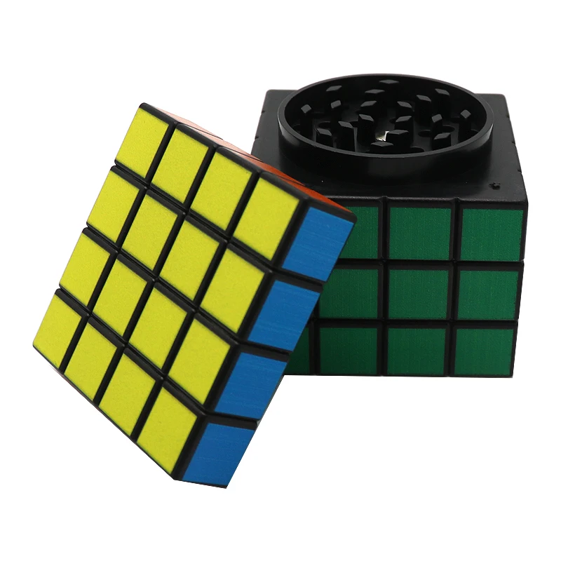 2022 New Design Square 4 Pieces Plastic Crusher Herb Grinder Wholesale Smoke Shop Tobacco Grinder Smoking Accessories