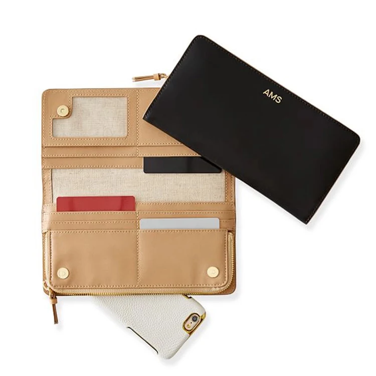 OEM size wholesale genuine pu slim custom leather luxury wallets for men and women