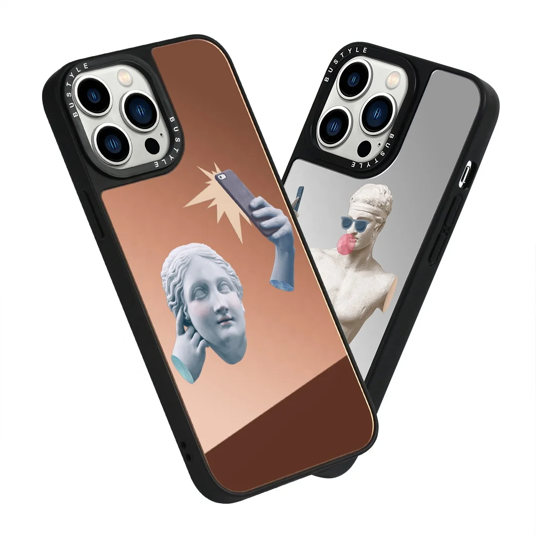 Эстетическое зеркало для макияжа мобильный телефон чехол для iPhone 13 12 11 Pro Max светоотражающий чехол для телефона зеркального цвета: золотистый, серебристый чехол для задней крышки