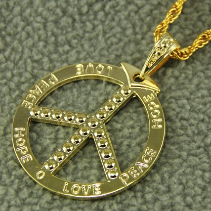 Holiday new product peace symbol pendant plating silver chain fashion necklace alloy hope love peace Necklace