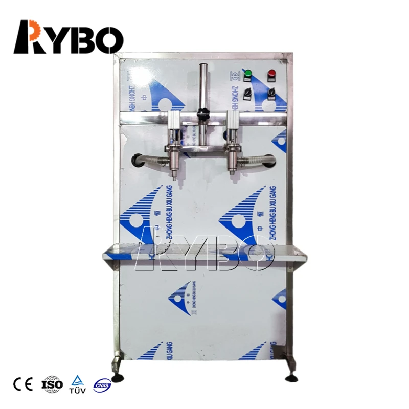 Small Double head manual 2 nozzle high viscosity can soups gel polish jams silicone filling machine with hopper production line