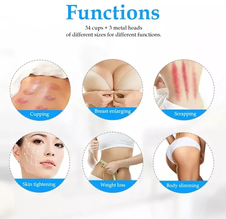 2024 On Sale Butt Lift 15CM Suction Vacuum Cupping Therapy Buttock Breast Enlargement Machine