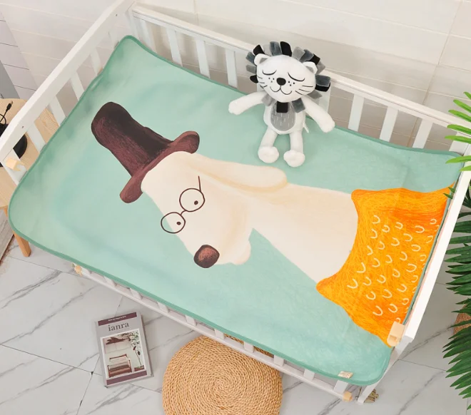 
Hot sale Cute manufacturer Summer kids children baby breathable rollable cooling bed ice silk bed set mat 