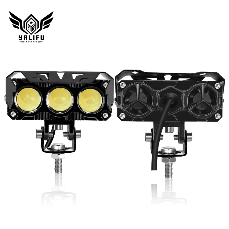 LED Mini Driving Light Dual Color Hi/Lo Beam White Yellow 3 Lens led driving light for Motorcycles Motorbikes SUV Cars