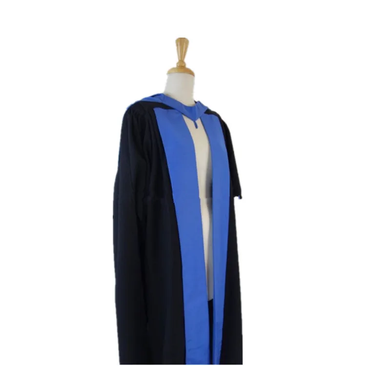 2023 new Wholesale customization Unisex Doctoral Gown With Velvet Adults Graduation Gown