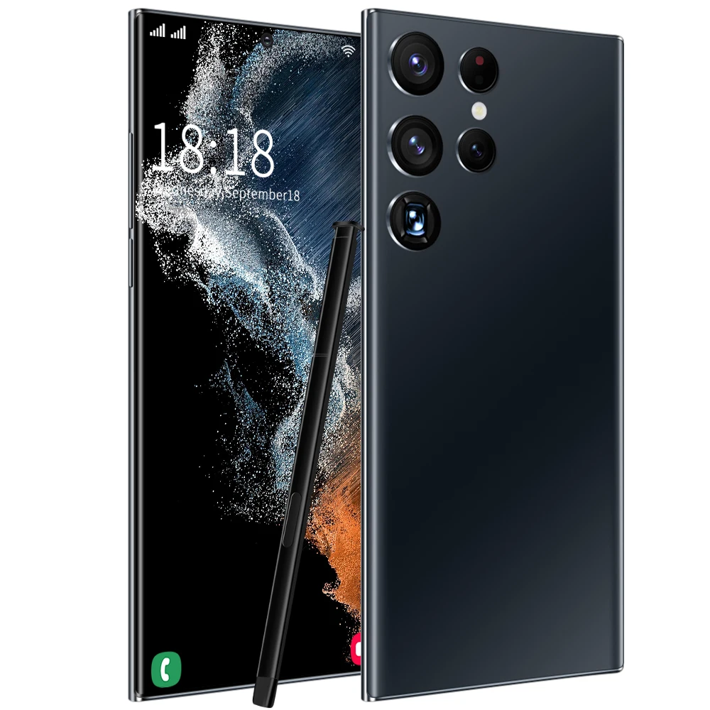 Новый разблокированный телефон Gaaxy S22 U Itra с мощным стилусом 16 ГБ + 512B Android 12 0 мобильные телефоны двумя
