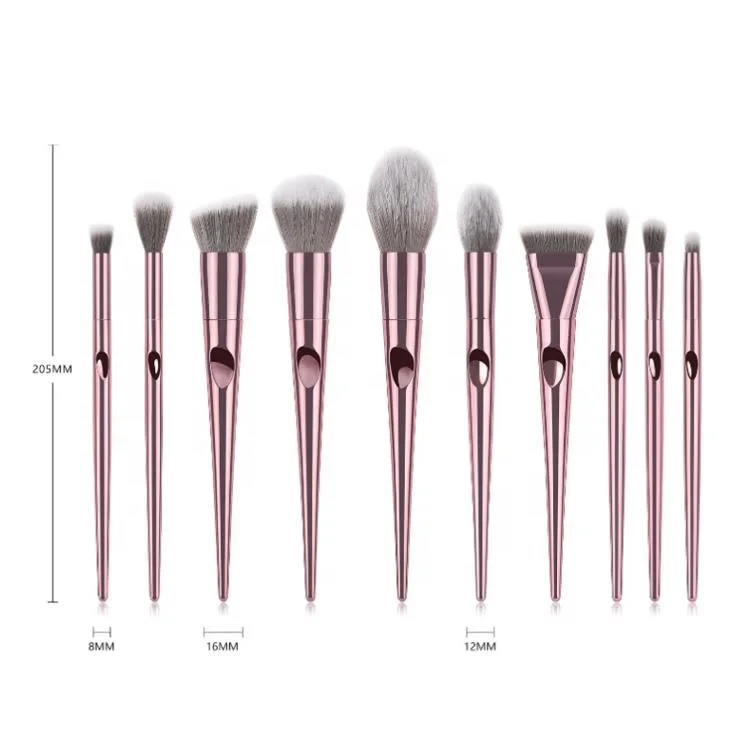 Makeup Brushes Set Professional With Case Sialia 10PCs Synthetic Rose Gold Cosmetic Brushes Sponge Brushes Cleaner Set  Own Name