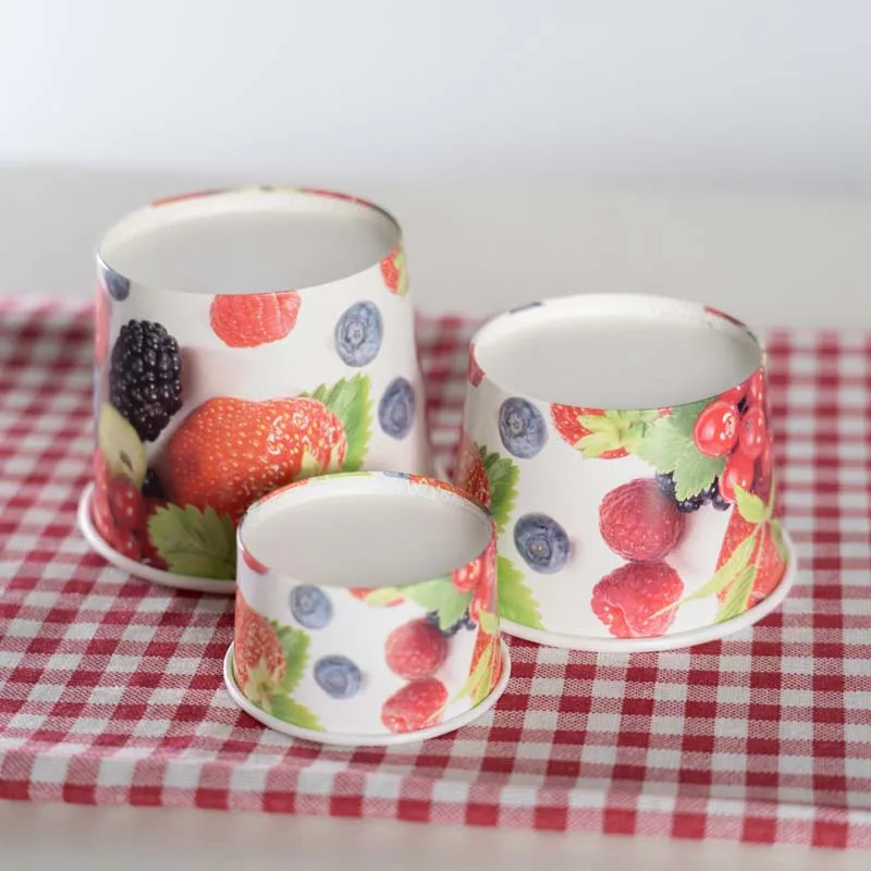 
 Производитель бумажных стаканчиков в Китае, бумажные стаканчики для мороженого с пластиковыми крышками или бумажными крышками  