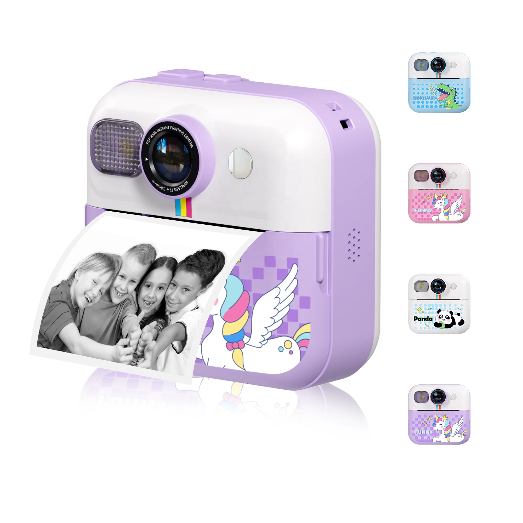 YMX CP02 ABS силиконовый 2 4 дюймов HD экран подарок розовый белый синий современный мультфильм детские игрушки мгновенный принт камера для девочек и мальчиков