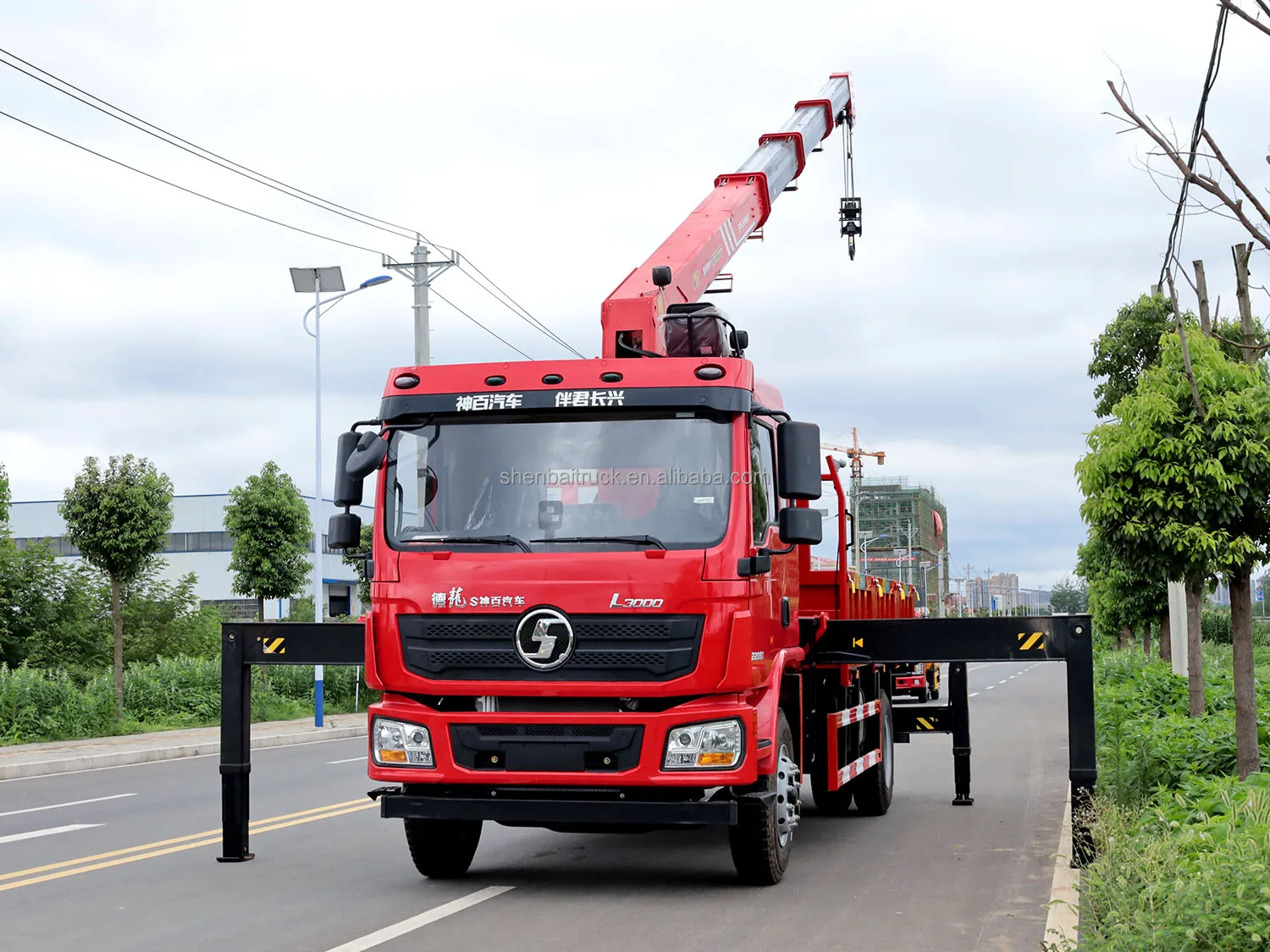 Palfinger Truck Mounted Crane 7Ton 8Ton 10Ton Hydraulic Telescopic Boom Crane Shacman L3000 4x2 Cargo Crane for Truck