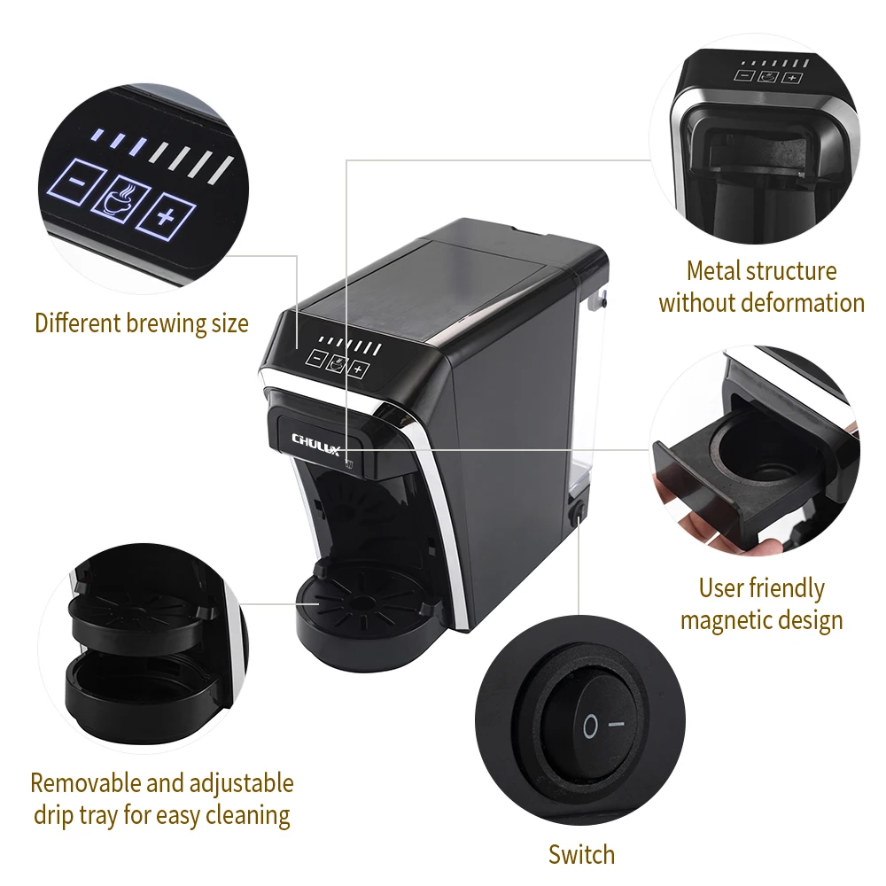 High watt  1400W capsule coffee machine fast brewing coffee removable water tank 20 bar chinese pump