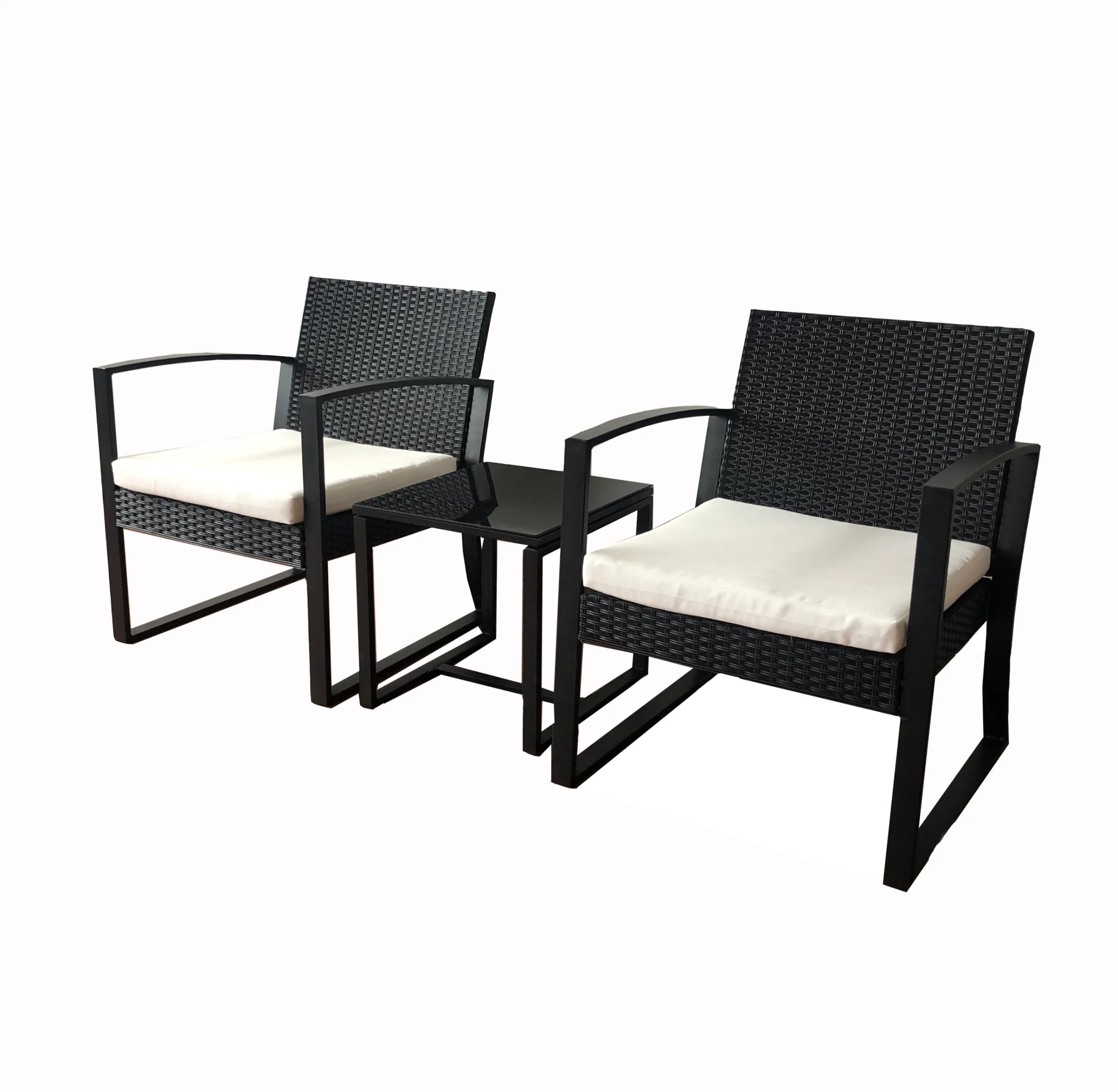 patio furniture 3 piece bistro set, outdoor wicker rattan furniture garden furniture sofa chair set