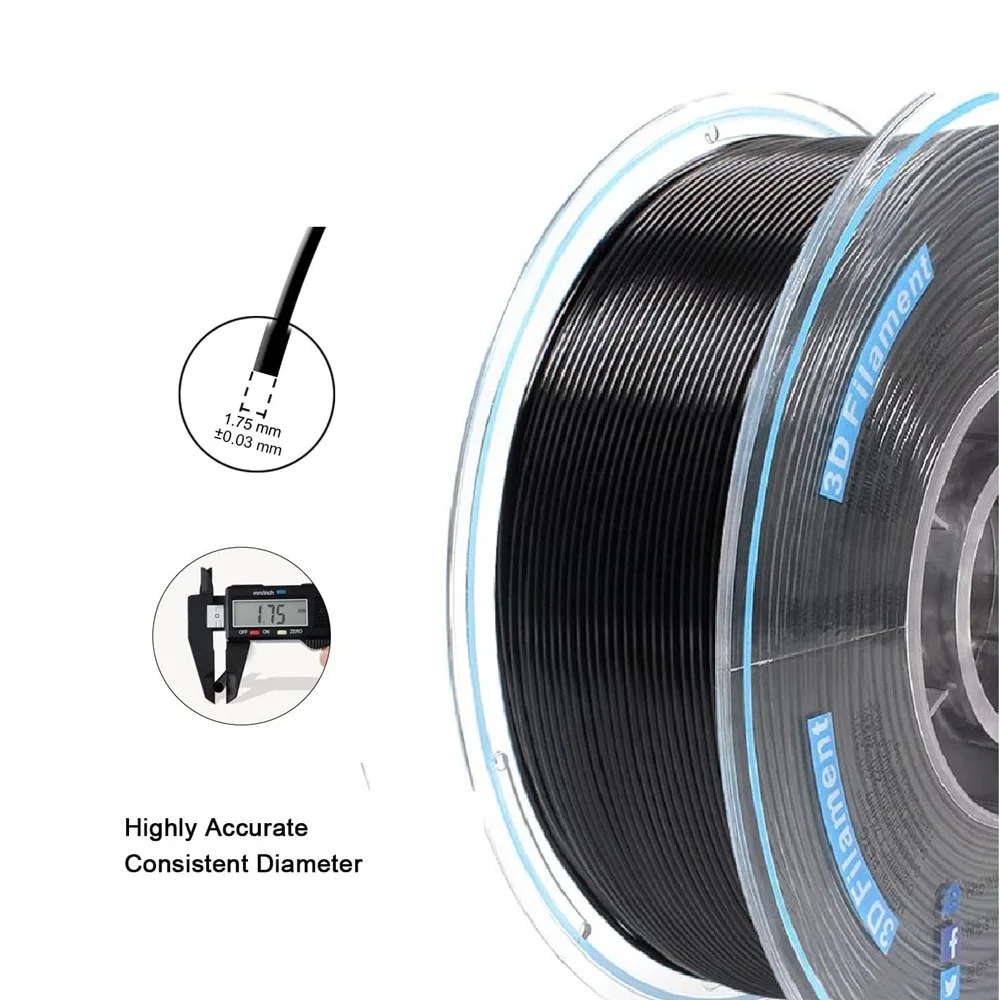 YOUSU PP high quality 3d filament , black , Durable engineering plastic filament 3d printer filament  1.75 mm  ,1kg