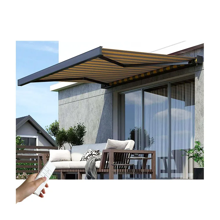 Motor cassette electric design home door fabric patio aluminum outdoor retractable canopy awning