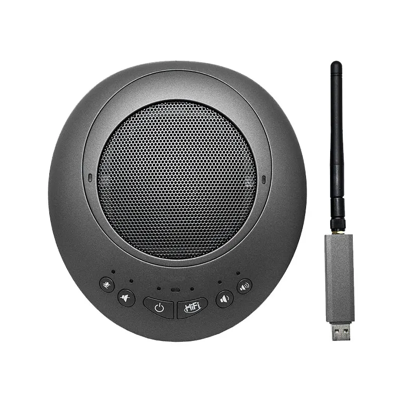 2021 Hanlinhui Portable Echo Reduction USB 2.4G Wireless Desktop Omni-directional Communication Conference Microphone Speaker
