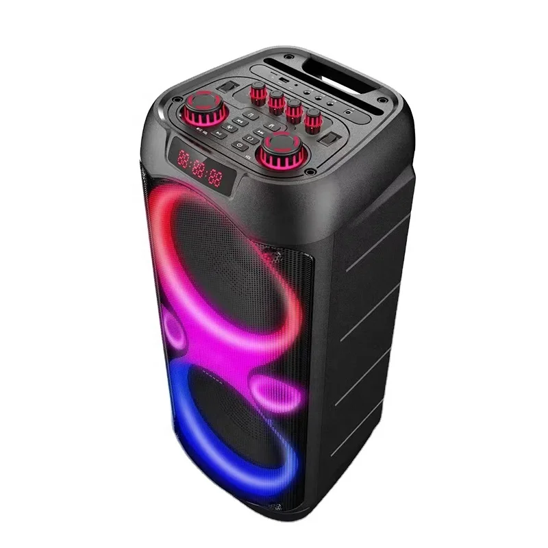 10 inch New Arrival 40W Portable Led light home theatre karaoke DJ Party speaker Bluetooth speaker Partybox power bank