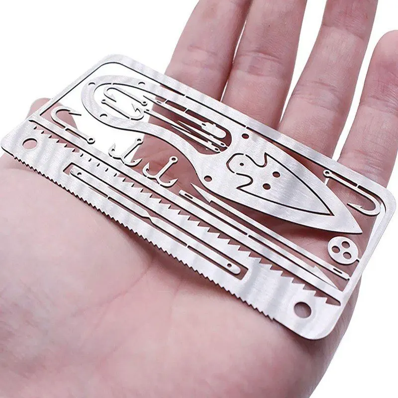 2021 New Design Metal Men Wallet Survival Camping Fishing Card Multi