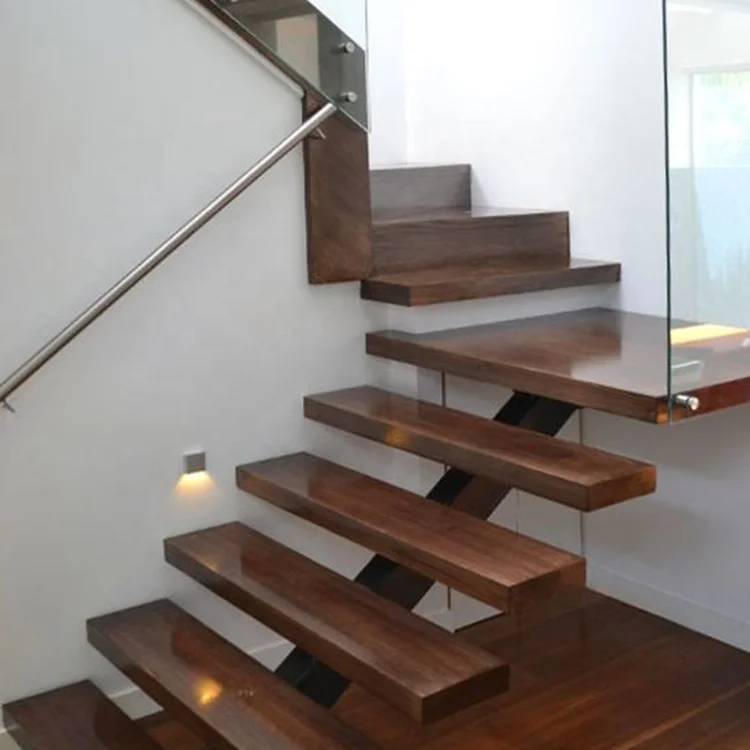 modern folding L shape beech curved wood stairs