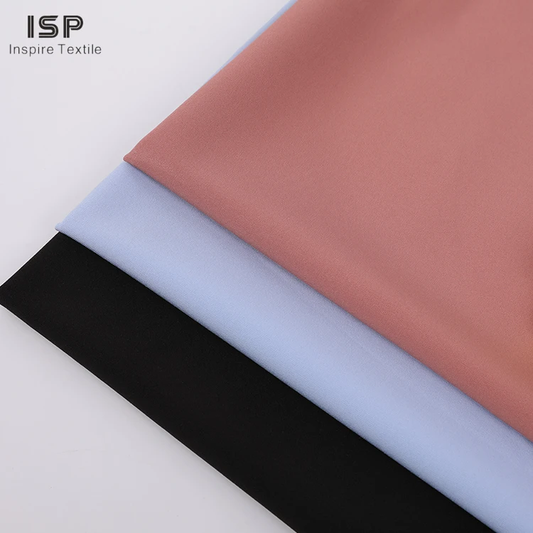 Factory direct sale woven double faced polyester spandex fabric for dress