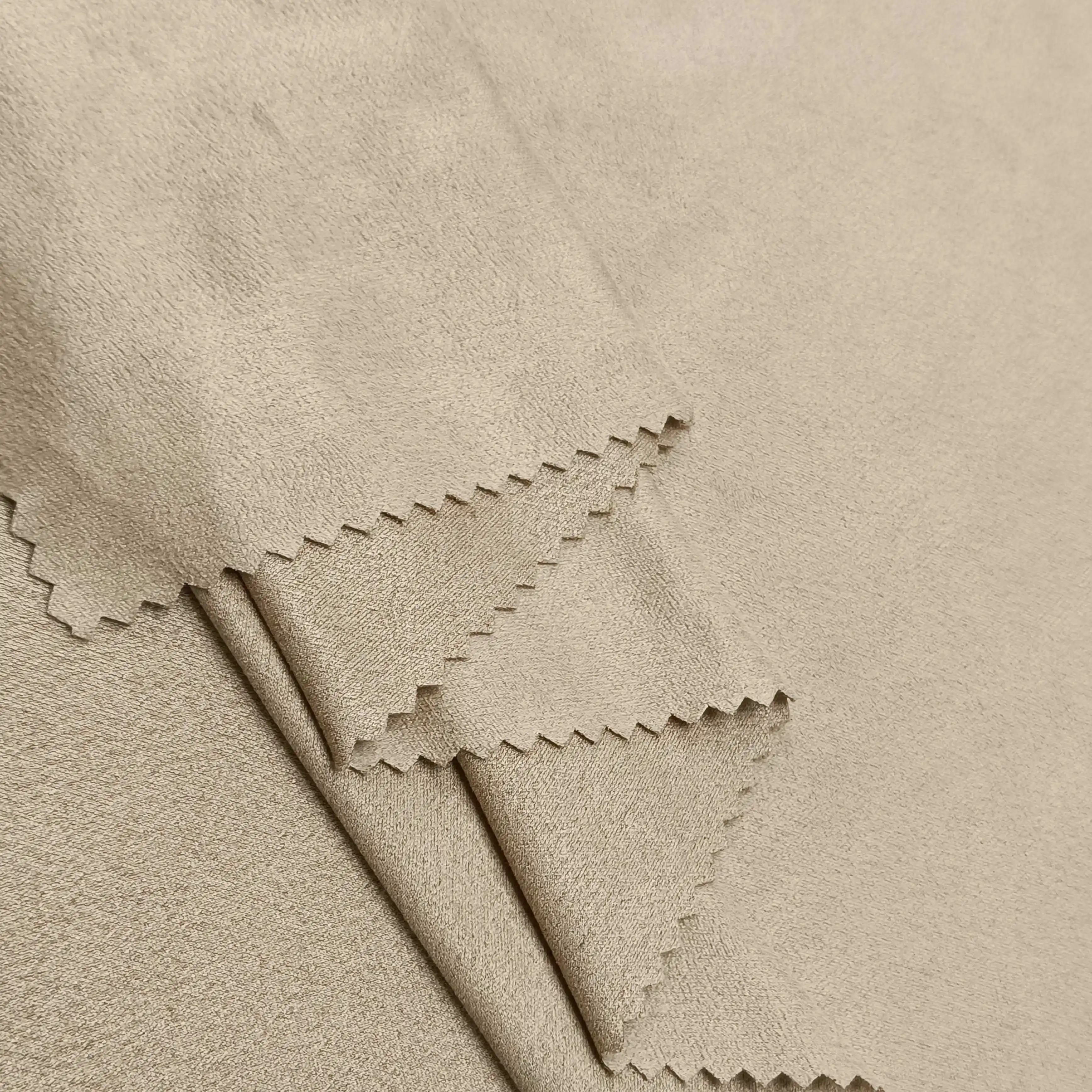 high density two side double-sided fleece knitted suede fabric for clothing custom material fabric