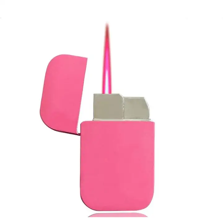 Розовая ветрозащитная зажигалка с логотипом «Hello Lighter» для девочек