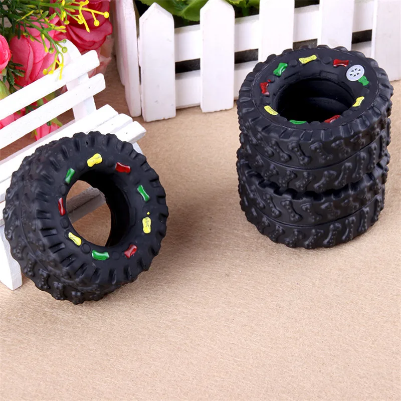 Bite Resistance Pet Chew Dog Toy Squeaky Rubber Tires shape Puppy Toys for Small Dogs Products for Pet Dog