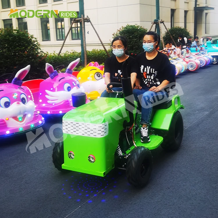 Square parent-child luminous amusement car mini tractor rides electric bumper cars for sale