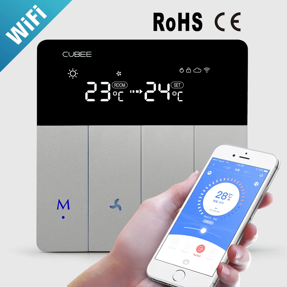 Piano Keys Smart WIFI Thermostat for FCU Air Conditioning