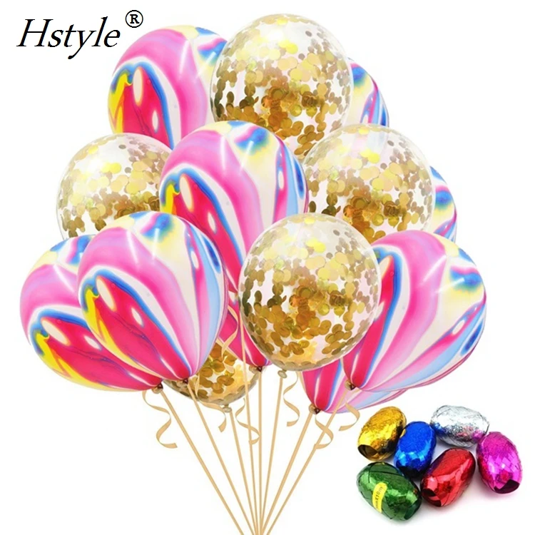 15pcs Colorful Cloudy Balloon Agate Balloons Mix Color Marble Printing Latex Balloon Wedding Birthday New Year Christmas SET329