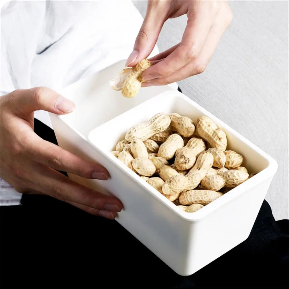 Lazy People Eat Melon Seeds Divine Double-layer Snack Fruit Storage Box Square Fruit Drain Box Household Desktop Candy Container