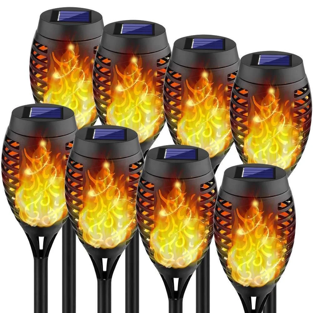 12/33/51/72/96 LED dancing fire flame light solar led solar torch stake light flame garden lamps for yard lawn