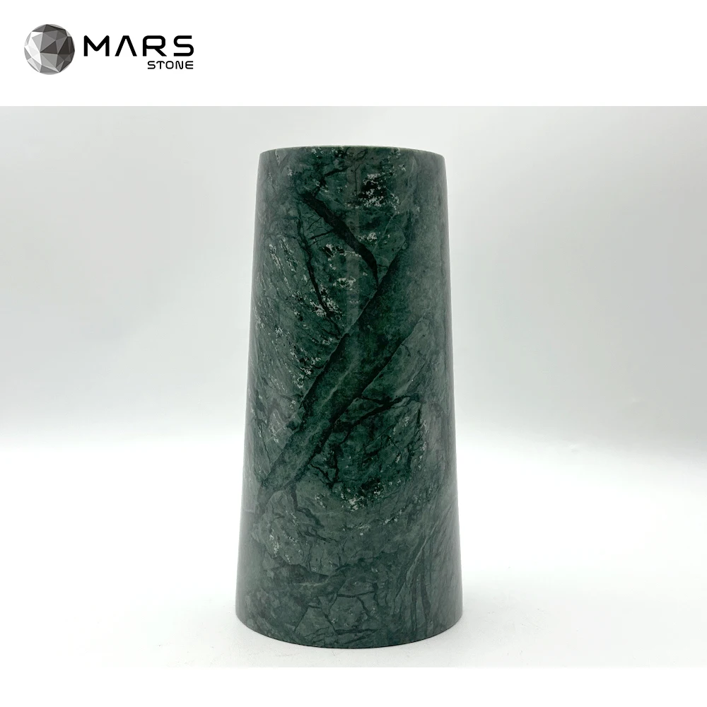 Modern Indian Green Marble Vase Natural Stone Flower Vases Green Vase For Tabletop Home Decor