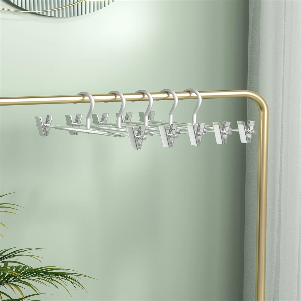 Trouser rack trouser clip household non-trace non-slip hanging pants special hanger stainless steel drying skirt clip storage