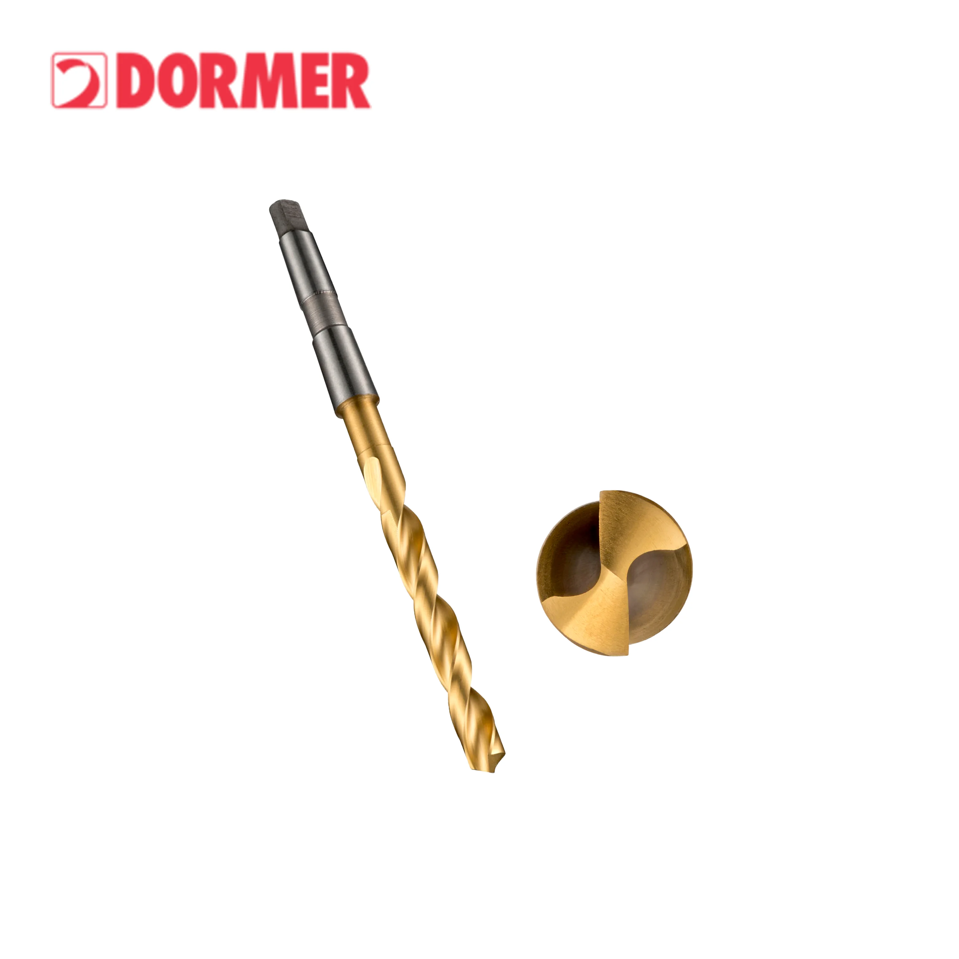 DORMER A530 Jobber length drill taper shank HSS with TiN coating for 4xD drilling
