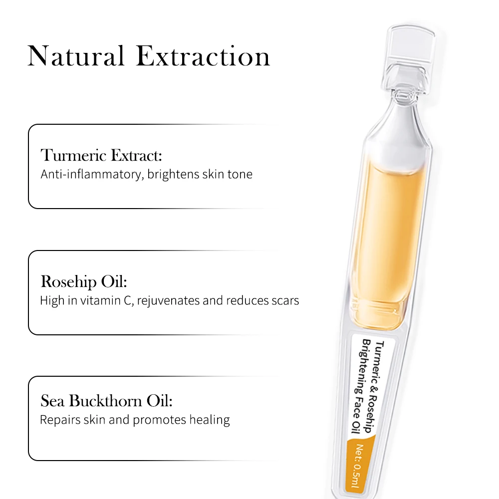 Krone Custom Logo Sea Buckthorn Oil Regenerating Turmeric Rosehip Brightening Face Oil For Dull Skin