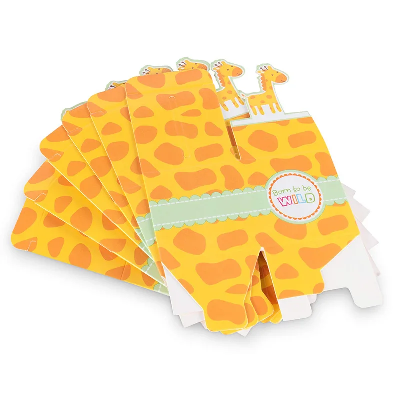 Wholesale Born To Be Wild Party Favor Box Cute Jungle Themed Zoo Animals Candy Box for Baby Shower Child Birthday