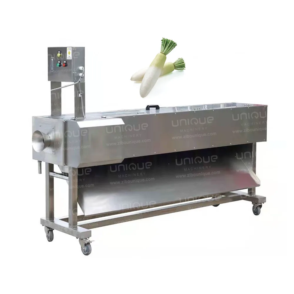 2021 new 304 stainless steel automatic root vegetable mooli big root white radish daikon knife peeling machine