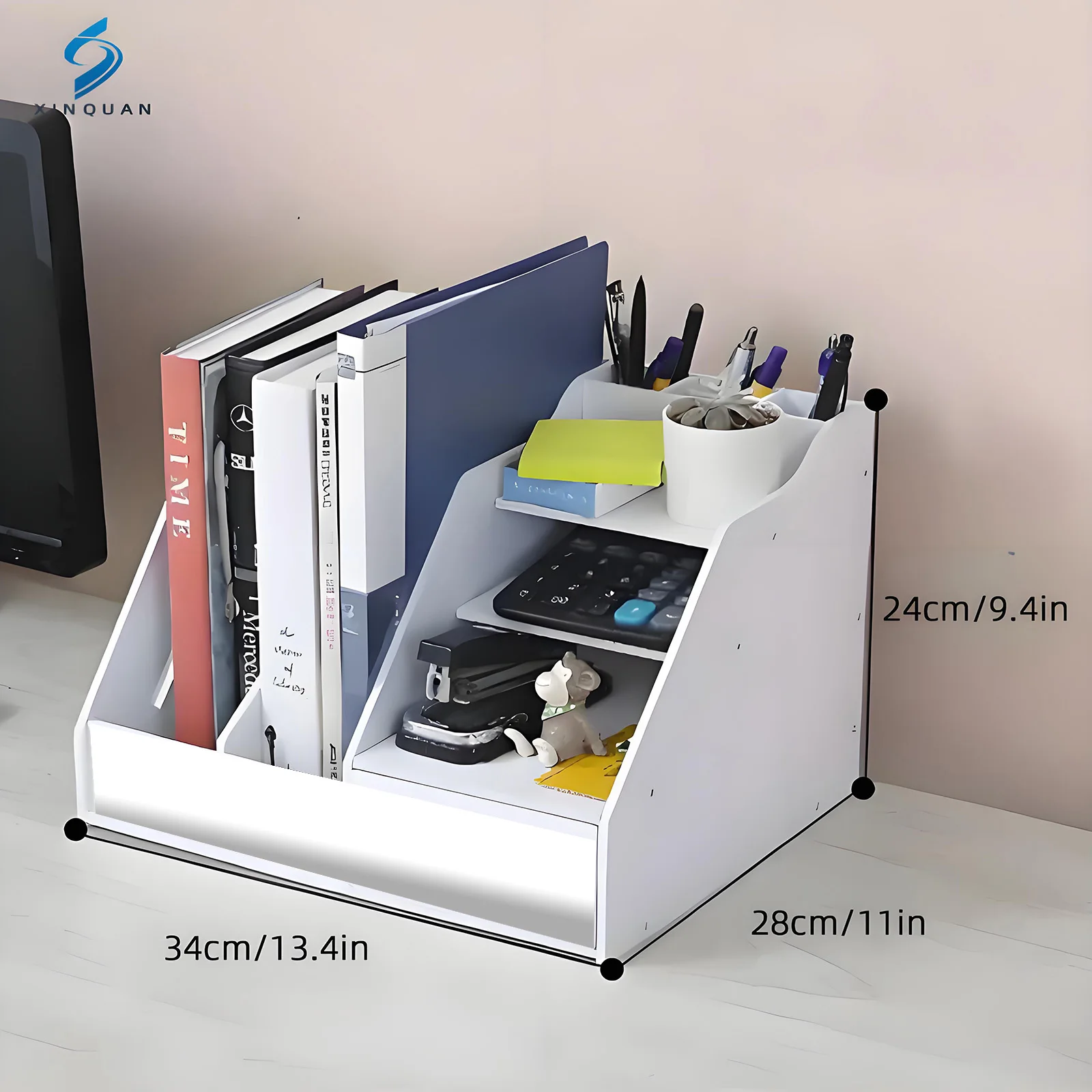 Custom Acrylic Pen Holder, File Document Organizer for Workspace Office, Desk Organizer Acrylic Drawer Organizer