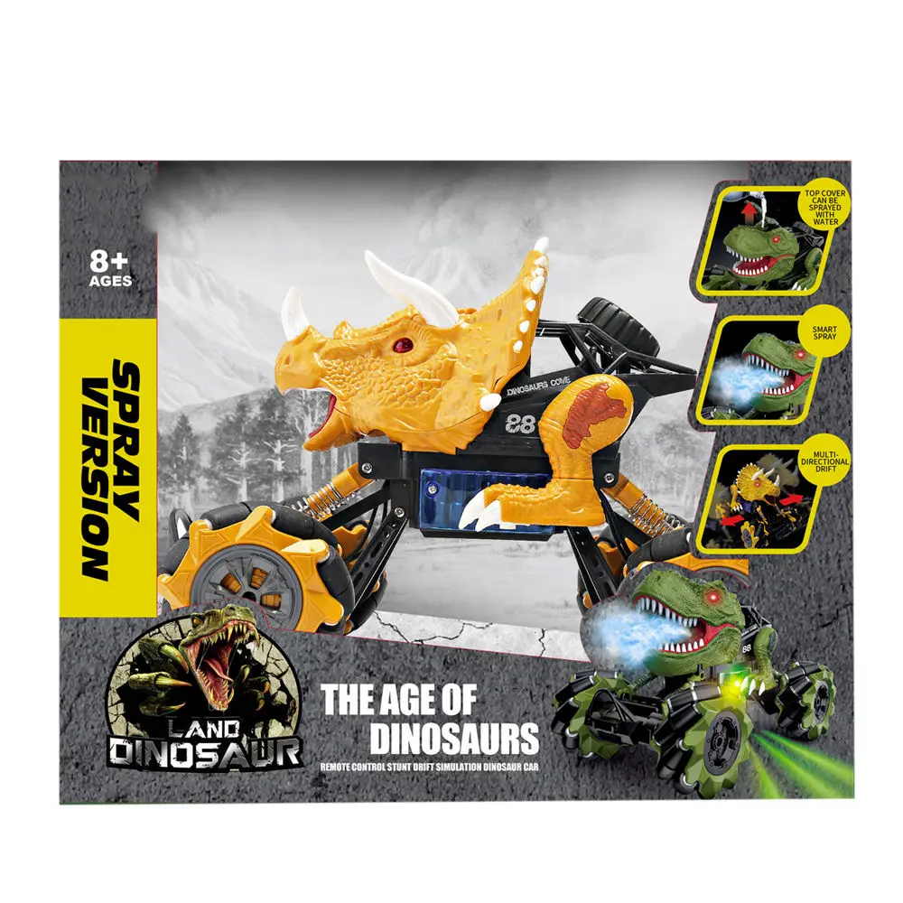 1:16 2.4 GHZ Remote Control Spray Electric Dinosaur Monster Truck 360 Degree Spins Stunt RC Car Toys For Boy