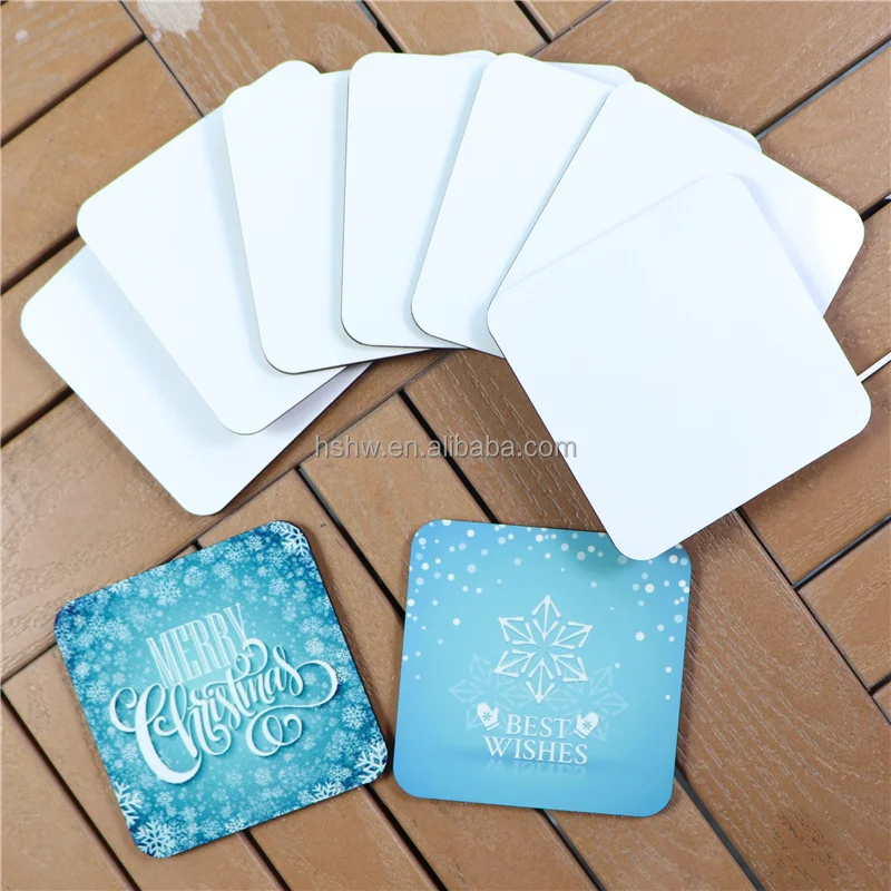 FREE SAMPLE Square Wood Placemat Printing Mdf Sublimation Cork Coasters 3mm Placemats Coaster For Heat Press