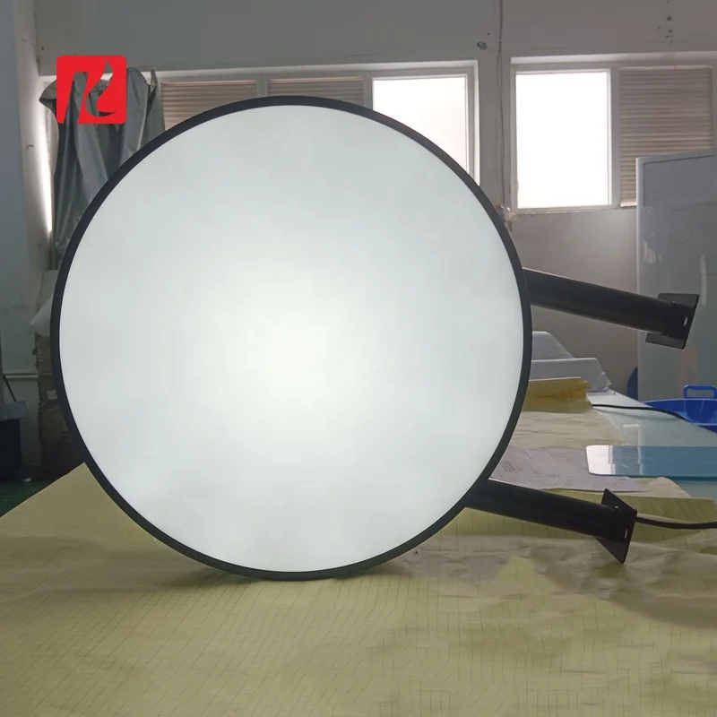 Kexian Custom Round Shape Blank Advertising Led Lightbox Outdoor Hanging Double Sides Acrylic LED Light Box Sign