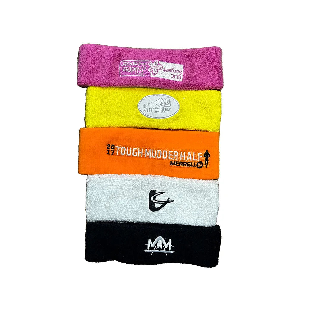 Stylish Basketball Custom Headband Logo Embroidery Logo Head Band Elastic Polyester Custom Headband