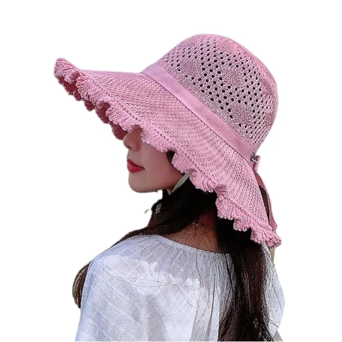 Sun hat factory outlets, spring and summer knitted beach hats, ladies outdoor sunshade breathable fisherman hats