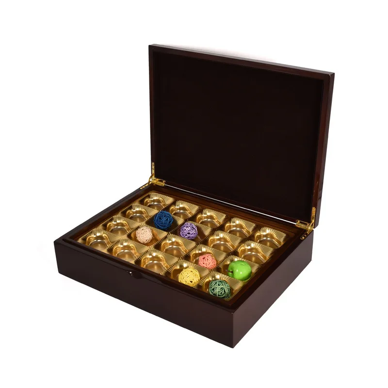 Custom Middle Eastern Style High-gloss Lacquer Wooden Packing Box For Chocolate Dates Tea Gift Box