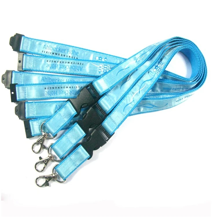 Personalized High Quality Satin Id Card Holder Lanyard With Metal Hook