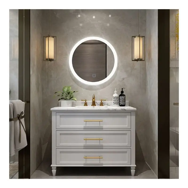 Hotel Modern Antique Furniture Classic Solid Wood Design Bathroom Cabinet Vanity Bathroom Sets Bathroom Vanity Cabinet