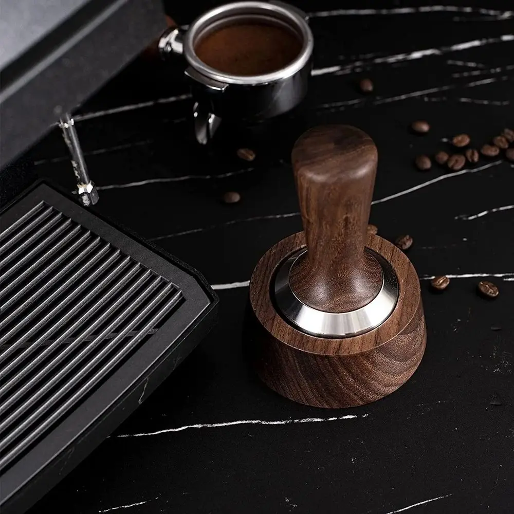 Custom Logo High Quality Coffee Distributor Walnut Decoration Coffee Tamper Coffee Powder Hammer