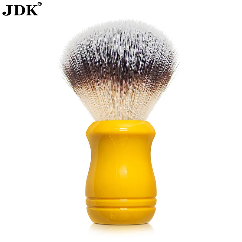 JDK Shaving Brush with Ultra-Soft Synthetic Bristles and Faux Ivory Black Handle to use with Shave Cream for a Perfect Lather