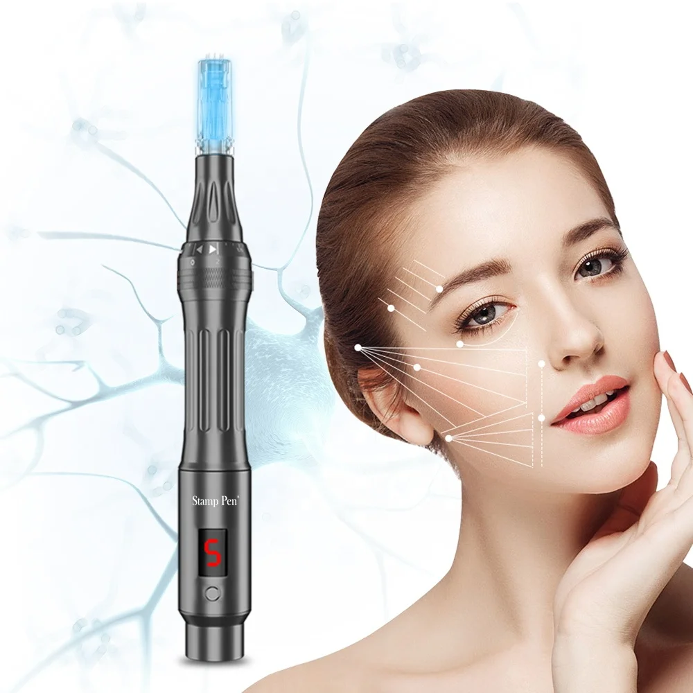 Трендовые продукты 2023 Новые поступления электрическая светодиодная ручка Dermapen с защитой от заднего потока штамп для гладкой кожи Осветляющий цвет